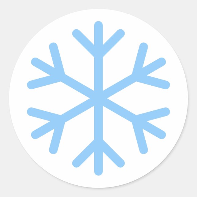 Sticker Rond Conception du flocon de neige bleu (Devant)