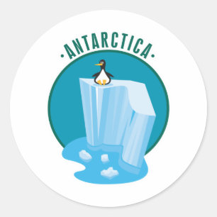 Sticker Rond conception du pingouin antartica