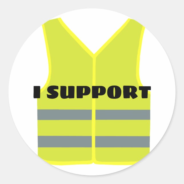 Sticker Rond Conception du support du gilet jaune (Devant)