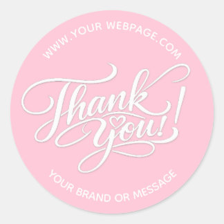 Sticker Rond Conception élégante de « Merci » écrite à la main