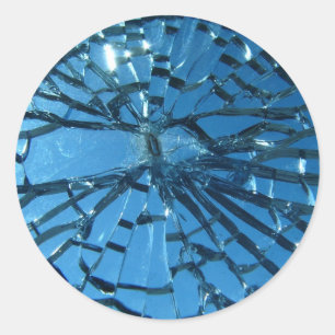Sticker Rond Conception en verre cassée