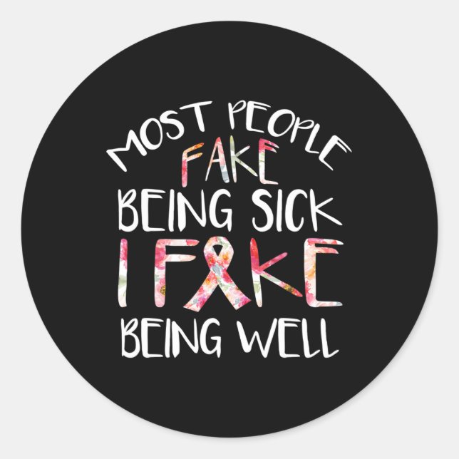 Sticker Rond Conception Fibromyalgie Guerrier Conscience Faux Ê (Devant)