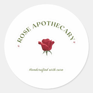 Sticker Rond Conception florale inspirée de la pharmacie - Rose