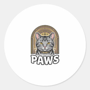Sticker Rond Conception graphique de style de gravure de pattes