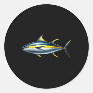 Sticker Rond Conception Graphique De Thon Albacore Amateur De P