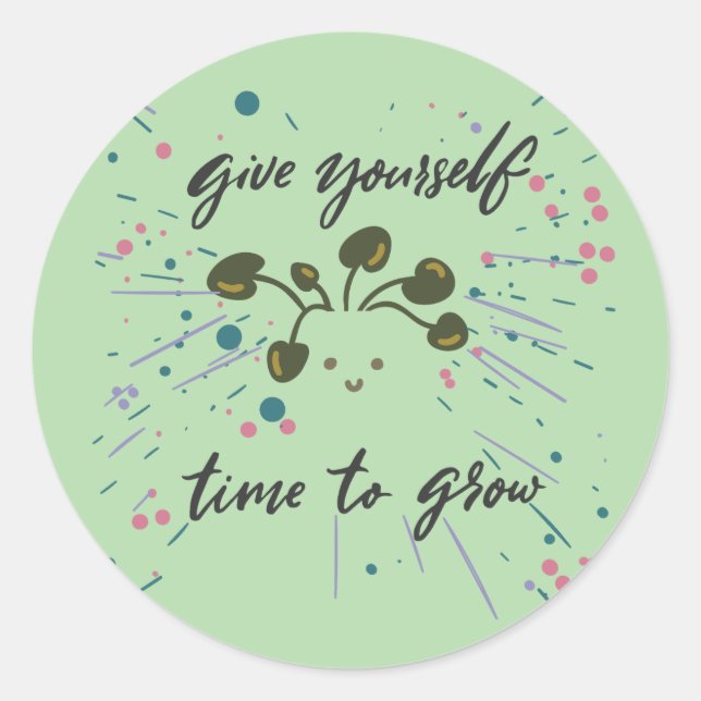 Sticker Rond Conception inspirée de l'état d'esprit de croissan (Devant)