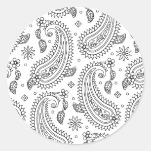 Sticker Rond Conception inspirée de Paisley