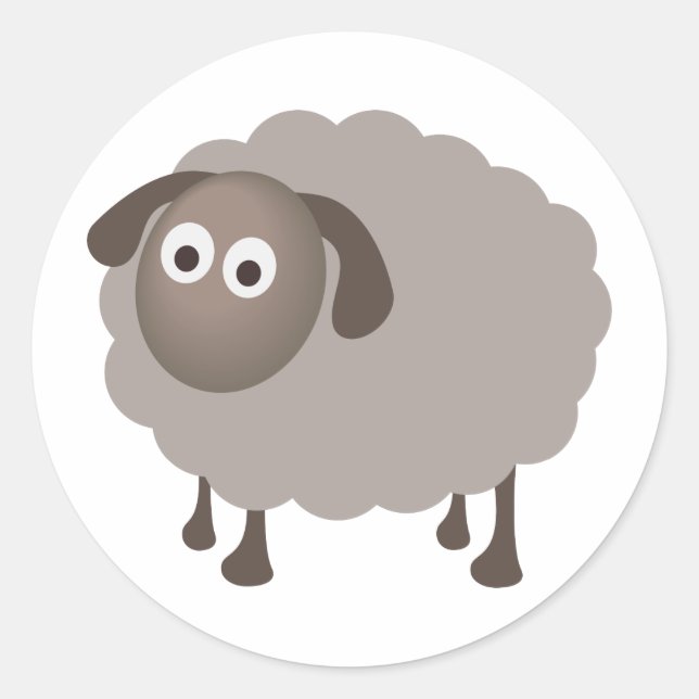 Sticker Rond Conception ludique des moutons (Devant)