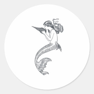Sticker Rond Conception marine de sirène