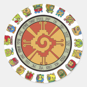Sticker Rond Conception maya de calendrier