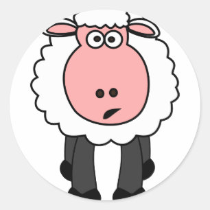 Sticker Rond Conception mignonne de moutons