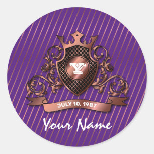 Sticker Rond Conception monogramme minimaliste et élégante pers