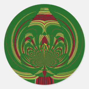 Sticker Rond Conception Motif de Motif Floral Éthique Africaine
