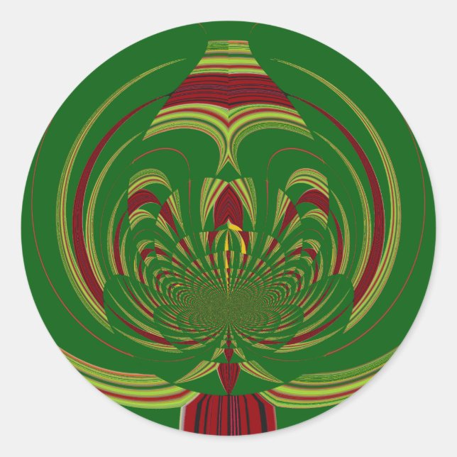Sticker Rond Conception Motif de Motif Floral Éthique Africaine (Devant)