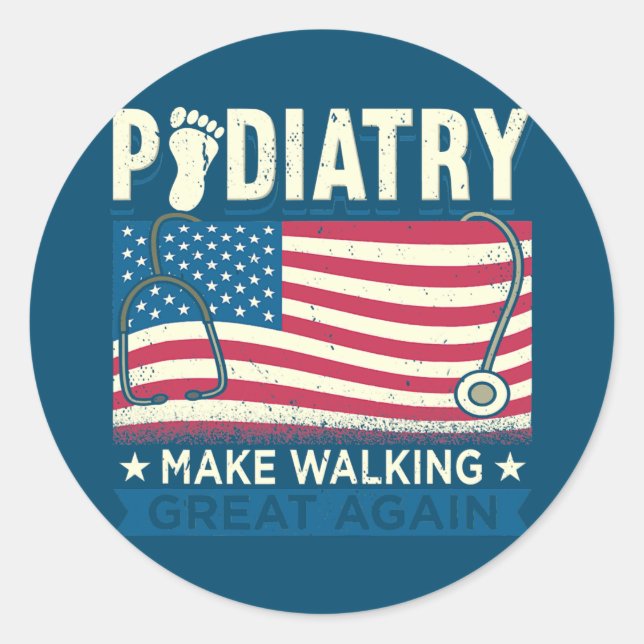 Sticker Rond Conception Podiatriste Pour Docteur Pied Faire Mar (Devant)
