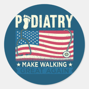 Sticker Rond Conception Podiatriste Pour Docteur Pied Faire Mar