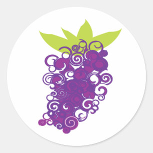 Sticker Rond Conception pourpre de raisin