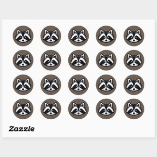 Sticker Rond Conception Raccoon simple