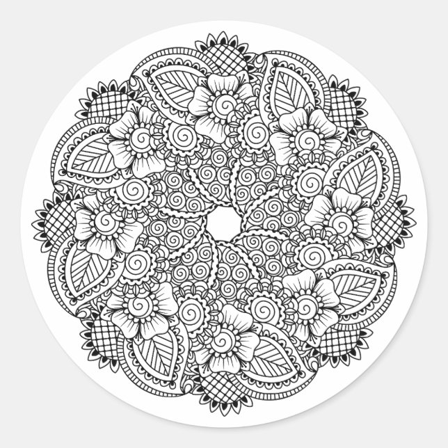 Sticker Rond Conception ronde inspirée (Devant)