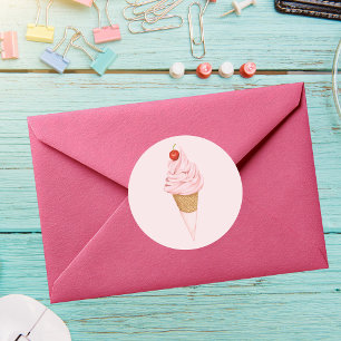Sticker Rond Conception simple, moderne et amusante de glace cl