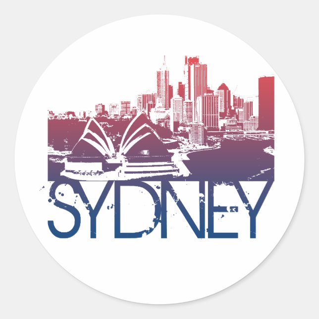 Sticker Rond Conception Skyline Sydney (Devant)