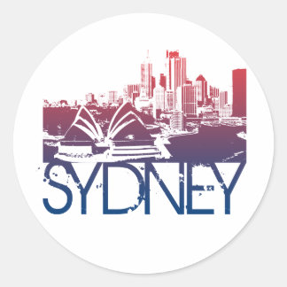 Sticker Rond Conception Skyline Sydney