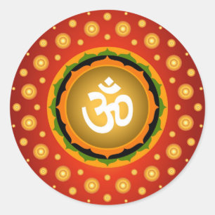 Sticker Rond Conception spirituelle de l'OM Lotus