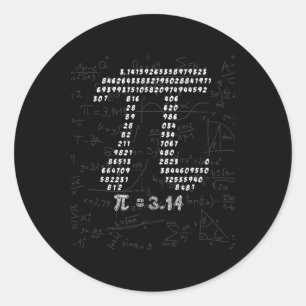 Sticker Rond Conception Symbole Pi Funny Pour Mars 14th Pi Day 