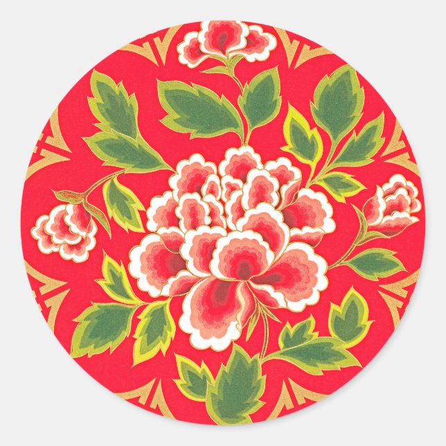 Sticker Rond Conception traditionnelle chinoise de broderie (Devant)