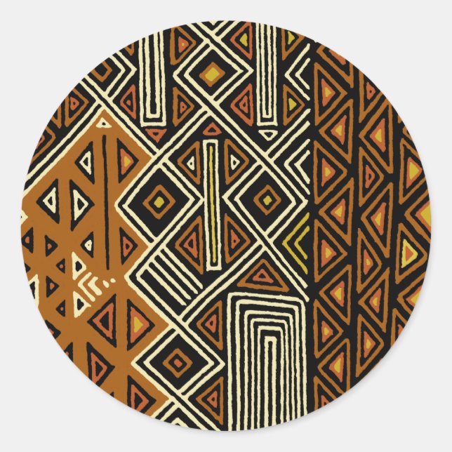 Sticker Rond Conception Tribale Africaine Kuba (Devant)