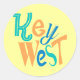 Sticker Rond Conception typographique d'amusement de Key West (Devant)