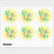 Sticker Rond Conception typographique d'amusement de Key West (Feuille)