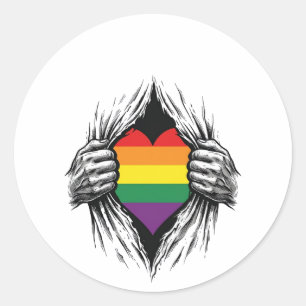 Sticker Rond Conception vectorielle de chemise déchirée de fier