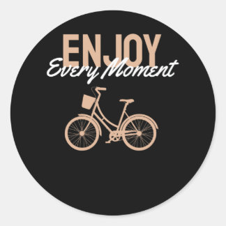 Sticker Rond Conception Vélo - Profitez De Chaque Moment