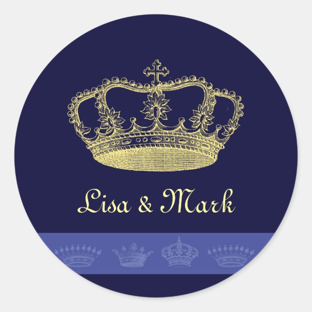 Sticker Rond Conceptions de couronne - bleu (Devant)