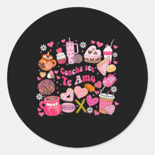 Sticker Rond Concha See Te Amo Mexicain Saint-Valentin Pour Hom
