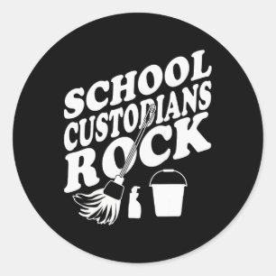 Sticker Rond Concierges de l'école rock back to school - Appli