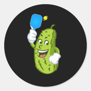 Sticker Rond Concombre d'Humour de Pickleball Funny Pickleball