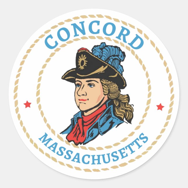 Sticker Rond Concord Massachusetts Colonial (Devant)