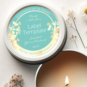 Sticker Rond Conditionnement de produits Turquoises classiques