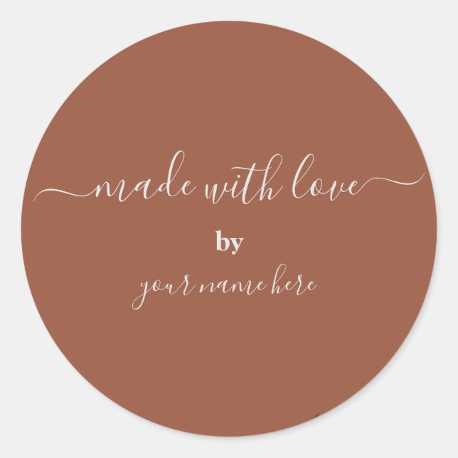 Sticker Rond Conditionnement simple et élégant Classe Terracott (Devant)