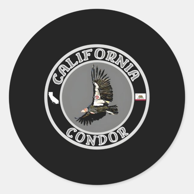 Sticker Rond Condor de Californie (Devant)