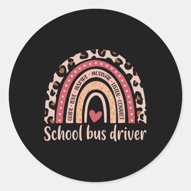 Sticker Rond Conducteur de bus 100e jour de l'école Conducteur  (Devant)