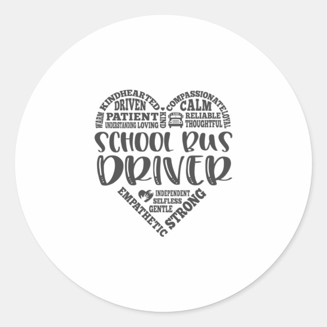 Sticker Rond Conducteur de bus scolaire, conducteur de bus scol (Devant)