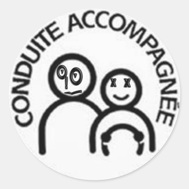 Sticker Rond conduite accompagnée heureuse (Devant)