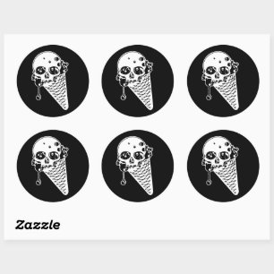 Sticker Rond Cône glacé mal