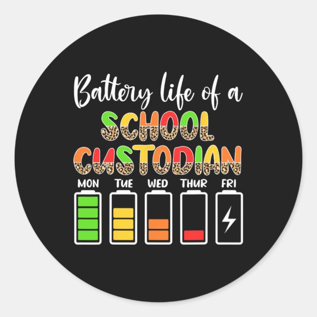Sticker Rond Conférencier de l'école de la vie de la batterie d (Devant)