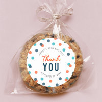 Confetti bleu foncé orange Merci d'anniversaire