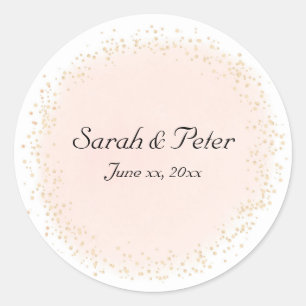 Sticker Rond Confetti Gold Elegant Faire-part de mariage modern
