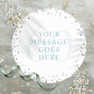 Sticker Rond Confettis de cœurs pour le 60e anniversaire